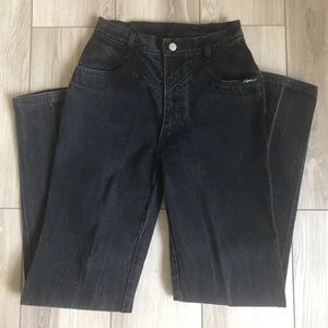 Vintage high waist faded black roper jeans